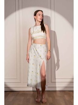 Pasha India - Garden Grid Crop Top & A-Line Skirt (Set of 2)