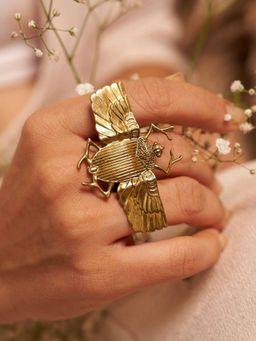 SOUL WORKS - Gold Scarab Brass Ring