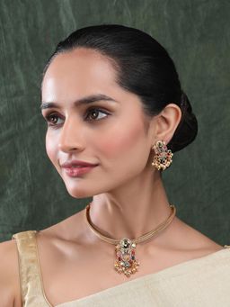 STILEADDA - Multi-Color Lord Tirupati Sleek Necklace & Earrings Set