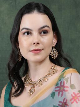 STILEADDA - Multi-Color Exquisite Guttapusallu Necklace & Earrings Set