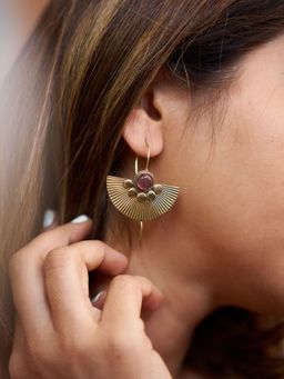 SOUL WORKS - Purple Autumn Brass Drop Earrings