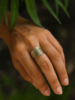 SOUL WORKS - Gold Mesh Brass Ring