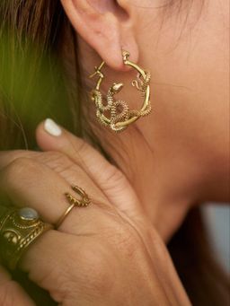 SOUL WORKS - Gold Shivangi Brass Hoops