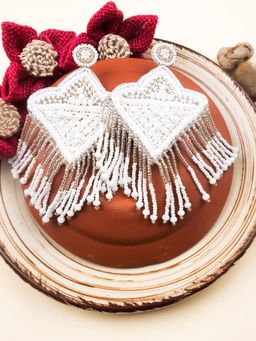 STILEADDA - White Handmade Star Pearl Earrings