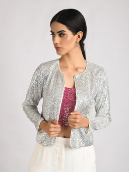 Attic Salt - White Sequins Jacket