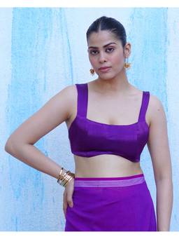 Chidiyaa - Nayantara Tethys Royal Purple Mashru Silk Blouse