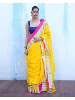 Chidiyaa - Ntc Rhea Yellow Handwoven Cotton Saree
