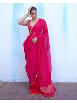 Chidiyaa - Ntc Aphrodite Pink Handwoven Cotton Saree
