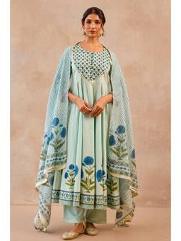 Tara-C-Tara - Festive Hand Work Anarkali Kurta with Pant and Dupatta