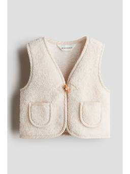 H&M - Girls Beige Teddy Gilet