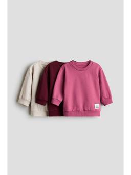 H&M - Girls Pink 3-Pack Sweatshirts