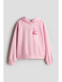 H&M - Girls Pink Oversized Printed Hoodie