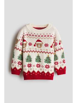 H&M - Kids White Jacquard-Knit Jumper