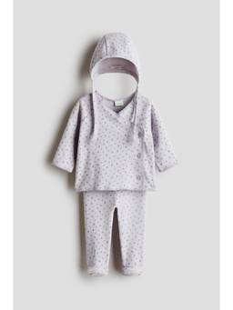 H&M - Girls Purple 3-Piece Cotton Set