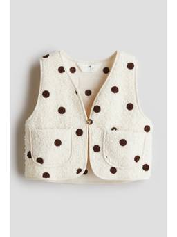 H&M - Girls White Teddy Gilet