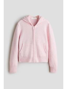 H&M - Girls Pink Knitted Zip-Through Hoodie