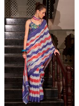 Mysilklove - Palatinate Purple Woven Saree with Unstitched Blouse