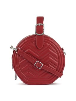 London Rag - Red Round Quilted Sling Bag