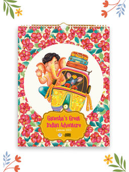 Happywagon - 2025 Ganesha'S Great Indian Adventure Wall Calendar
