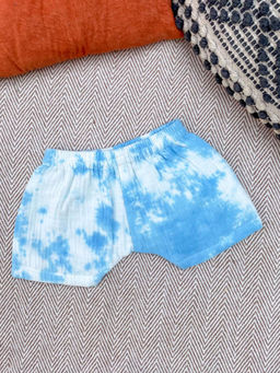 Bhaakur - Blue Tie and Dye Muslin Shorts