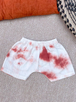 Bhaakur - White Tie-Dye Muslin Shorts