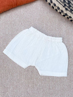 Bhaakur - Crinkled Muslin Turquoise Shorts