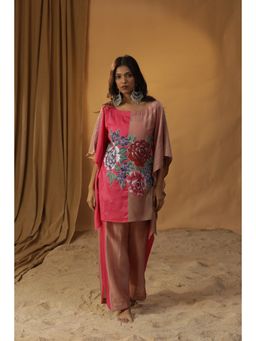 Arpita Sulakshana - Multi-Color Floral Block Print Kaftan with Pant (Set of 2)