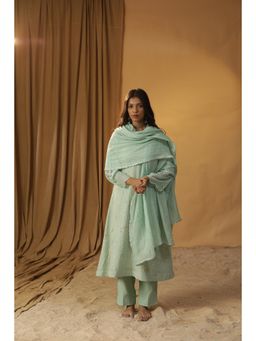 Arpita Sulakshana - Sea Green Embroidered Suit (Set of 3)