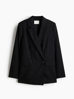 H&M - Women Black Double-Breasted Blazer
