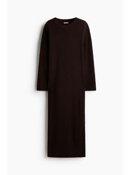 H&M - Women Brown Rib-Knit Dress