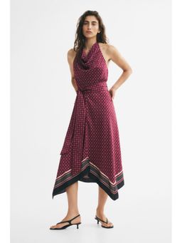 H&M - Women Red Tie-Belt Halterneck Dress