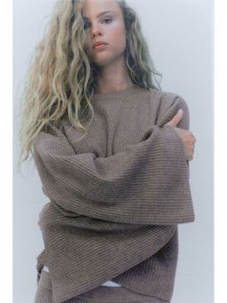 H&M - Women Brown Rib-Knit Jumper