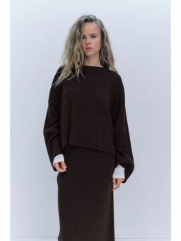 H&M - Women Brown Rib-Knit Jumper