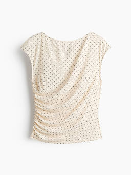 H&M - Women White Draped Cap-Sleeved Top
