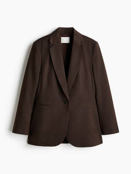 H&M - Women Brown Single-Breasted Twill Blazer