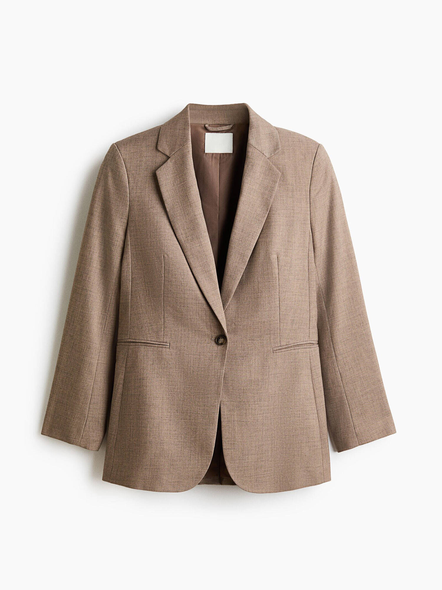 h&m Women Beige Single-Breasted Twill Blazer-picture-10