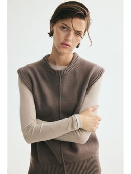 H&M - Women Brown Knitted Sweater Vest