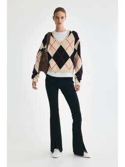 H&M - Women Black Flared Crease-Leg Leggings
