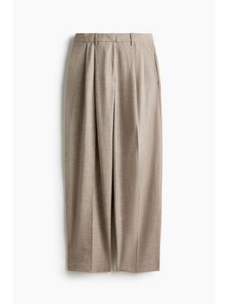 H&M - Women Beige Barrel Tailored Trousers