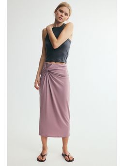 H&M - Women Mauve Twist-Detail Pencil Skirt
