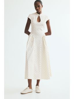 H&M - Women White Flared-Skirt Cotton Dress