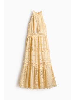 H&M - Women Yellow Broderie Anglaise Cut-Out Dress