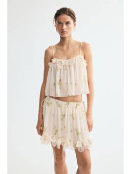 H&M - Women Orange Crinkled Tie-Detail Skirt