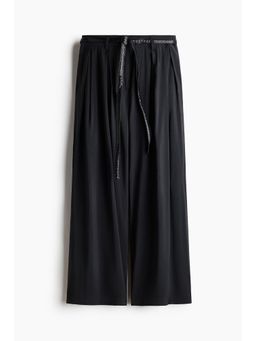 H&M - Women Grey Wide Belted Trousers