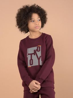 CRIMSOUNE CLUB - Boys Wine Graphic Print Sweatshirt