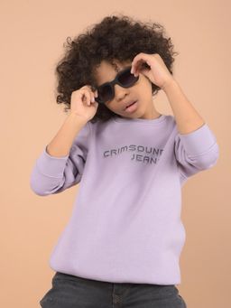 CRIMSOUNE CLUB - Boys Purple Typographic Print Sweatshirt