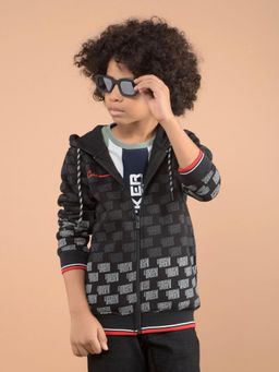 CRIMSOUNE CLUB - Boys Black Printed Hoodie