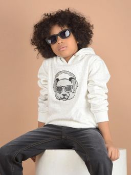 CRIMSOUNE CLUB - Boys White Graphic Print Hoodie