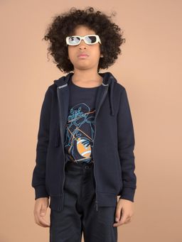 CRIMSOUNE CLUB - Boys Navy Blue Hoodie