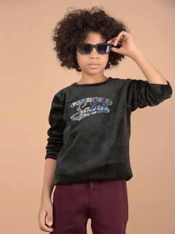 CRIMSOUNE CLUB - Boys Black Graphic Print Sweatshirt